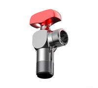 Robinet Équerre Laiton Grand Débit 1/2" x 3/8"(Red) | Grand débit optimal, conception boule pleine, pour idéal cuisine salle de bain, montage mural simple