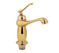 Robinet européen pour eau chaude et froide, robinet de salle de bains de style antique, raccord G1/2 (Gold Gourd)