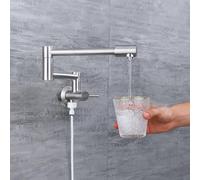 Robinet Evier de Cuisine Rabattable Filtrant à Eau Potable Robinet de Remplissage de Casserole en Acier Inoxydable,Brossé