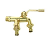 Robinet Exterieur Jardin 1 robinet de sortie double extérieur en laiton 7 couleurs bronze antique for machine à laver, protection contre le gel for balcon jardin(Golden 1-2)