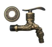 Robinet Exterieur Jardin Robinets d'eau sculptés en forme de dragon antique Robinet de jardin Machine à laver Vadrouille extérieure Lavabo Robinet de style vintage(-H)