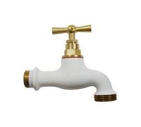 Boutté – Robinet laiton blanc – Entrée 15x21 (1/2") – Nez 20x27 – Raccord arrosage