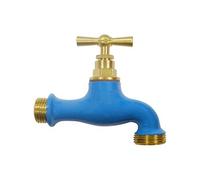 Boutté – Robinet extérieur laiton bleu – Entrée 15x21 (1/2") Nez 20x27 – Raccord standard arrosage