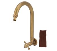 Robinet extérieur mural en cuivre antigel rotation 360° | Livré avec housse décorative et sac de rangement, pour balcon, terrasse, jardin, arrosage et lessive