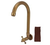 Robinet Extérieur Piscine Antique Balcon Piscine dans le Mur Anti Gel Fissure Rétro Robinet degré Extérieur Robinets d'eau (bouche ronde)