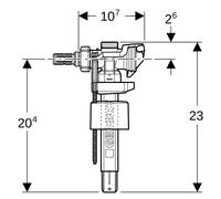 Robinet flotteur Geberit type 383, alimentation latérale, 3/8', mamelon laiton - GEBERIT - 281.002.00.5