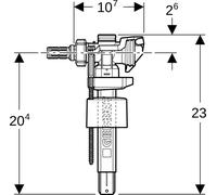 Robinet flotteur Geberit type 383, alimentation latérale, 3/8', mamelon laiton - GEBERIT - 281.002.00.5