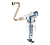 robinet flotteur - type 383 - alimentation latérale - 3/8 - avec crosse en cuivre - geberit 240.784.00.