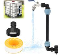 Robinet IBC Col de Cygne - 3/4'' - Laiton et PE - Kit Arrosage Cuve pour Réservoir IBC, Réservoir d'eau de pluie de 1000 L