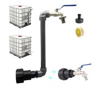 Robinet IBC en laiton - Accessoire de réservoir IBC - Rallonge - Col de cygne - Pour connecteur de réservoir d'eau de pluie de 1000 l - Adaptateur de robinet S60 x 6 3/4"