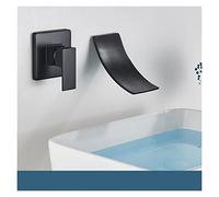 Robinet Lavabo, Matte Black/Chrome Bathroom Faucet Wall Mounted Waterfall Basin Faucets Washing Basin Taps Cold Water Mixer Tap(G)