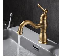 Robinet Lavabo Rétro,Pivotant à 360° Robinet Salle de Bain, Mitigeur Lavabo en Laiton, Mitigeur Salle de Bain avec Valve , Dorée