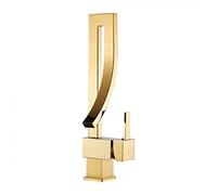 Robinet Lavabo Robinet Salle De Bain, Moderne Design Élégant Laiton Doré Mitigeur Lavabo Pivotant À 360° Eau Chaude Et Froide Disponible, Valve En Céramique