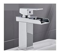 Robinet Lave Main, Basin Waterfall Faucet Salle De Salle De Bain Robinet Simple Poignée Simple Et Trou De Bouche Large Et Froide En Acier Inoxydable(Medium-C)
