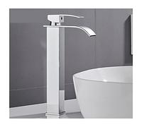 Robinet Lave Main, Basin Waterfall Faucet Salle De Salle De Bain Robinet Simple Poignée Simple Et Trou De Bouche Large Et Froide En Acier Inoxydable(Heighten-A)
