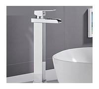 Robinet Lave Main, Basin Waterfall Faucet Salle De Salle De Bain Robinet Simple Poignée Simple Et Trou De Bouche Large Et Froide En Acier Inoxydable(Heighten-C)
