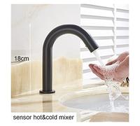 Robinet Lave Main, Robinet de lavabo de salle de bain contemporain avec sortie en cascade et mitigeur d'eau chaude et froide à effluent doux, installation sur le pont(Promotion 1)