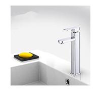 Robinet Lave Main, Robinet de salle de bain en laiton massif salle de bain bassin robinet à eau froide et chaude lavabo robinet à poignée à poignée unique pont chromètre monté chromètre(Chrome tall)