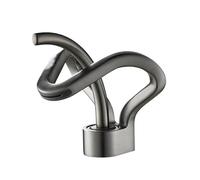 Robinet Lave Main Robinet mitigeur de lavabo créatif à effet cascade, montage sur plage, eau chaude et froide, corps en laiton, monotrou(Gray short)