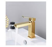 Robinet Lave Main, Salle de bain robinet doré salle de bain bassin robinet froide et chaude lavabo noir mélangeur lavabo robinet à poignée simple poignée pont robuste(Gold)