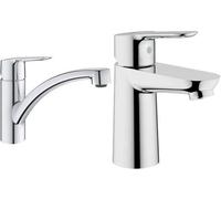 Robinet mélangeur à levier unique chromé – Mitigeur à un trou avec un bec pivotant à 140°, économe en eau, avec aérateur interchangeable, sans plomb et sans nickel