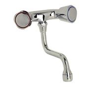 Robinet mélangeur d'évier mural chrome - entraxe spécial - Croisillons métal