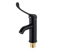 Robinet mélangeur en cuivre noir - Long manche pour eau chaude et froide - Robinet de cuisine et de laboratoire durable pour un usage domestique