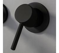 Robinet mélangeur manuel, robinet de douche monocommande marche/arrêt, robinet mural rond encastré pour eau chaude/froide (noir), 1/2 pouce