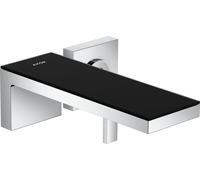 Robinet mitige mural de la série AXOR MyEdition, pour vasque, avec installation encastrée, bec de 221 mm, finition chrome/verre noir