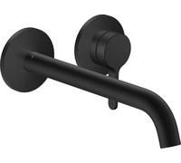 Robinet mitige pour lavabo, encastré, pour montage mural, avec levier et bec de 220 mm, finition noir mat