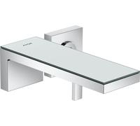 Robinet mitige pour vasque, encastré, pour montage mural, avec bec de 221 mm, finition chrome/verre miroir (gamme AXOR MyEdition)
