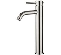 Robinet mitige pour vasque Unyqoos® de couleur gris mat, hauteur de 205 mm, en laiton avec revêtement PVD en 3 couches, économie d'eau d'environ 30%, cartouche en céramique, raccords flexibles