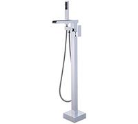 Robinet Mitigeur de Douche Et Baignoire sur Pied en Laiton Robinet Mitigeur Cascade Simple pour Baignoire Robinet Mitigeur de Douche Et Baignoire avec Pommeau de Douche Chromé