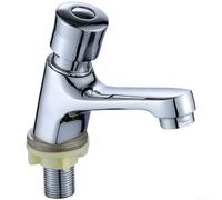 Robinet mitigeur de lavabo en cuivre simple presse à froid temporisé mural moderne simple robinet d'évier de salle de bain 16,5 cm