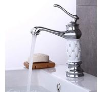 Robinet mitigeur de lavabo en laiton à levier unique en céramique vintage et cristal pour salle de bain cuisine maison décoration