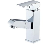 Robinet mitigeur de lavabo - Unbrand - Acier inoxydable - Douchette extractible - Interrupteur eau chaude/froide