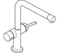 Hansgrohe Talis M54 - Mitigeur d'évier avec robinet d'arrêt pour appareil électroménager, finition chrome noir brossé 72827340