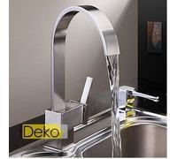 Robinet Mitigeur - iDeko - Nickel brossé - Douchette tournante 360° - Économie d'eau - Valve céramique