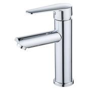 Robinet Mitigeur Lavabo Inox Argenté, Eau Chaude Froide, une Poignée 1 | Installation Rapide, Surface Lisse et Élégante, Adapté au Lave-mains, Évier Cuisine ou Espace Lavabo Salle de Bain