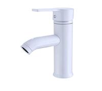 Robinet mitigeur monocommande en acier inoxydable pour cuisine et salle de bain - Blanc