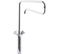 Robinet mitigeur monotrou Saro avec bec pivotant et design extra-haut, modèle BERIT
