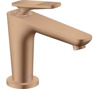 Robinet mitigeur pour lavabo AXOR Citterio C, modèle 90, avec technologie CoolStart, pour lavabos et avec bonde intégrée - Forme cubique, finition or rouge brossé