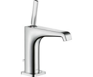 Robinet mitigeur pour lavabo AXOR Citterio E, modèle 130, avec bonde à clapet et mécanisme de vidange à tirette, finition chrome
