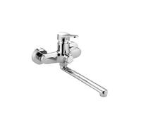 Avizar Robinet Mural à Bras Long Orientable avec Inverseur Finition Chromée Argent