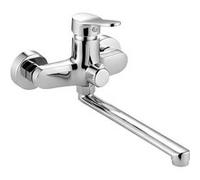 Avizar Robinet Mural à Bras Long Orientable avec Inverseur Finition Chromée Argent
