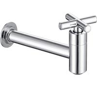 Robinet mural en laiton Unyqoos® pour eau froide, montage mural avec raccord G1/2, adapté aux lavabos et éviers, mitigeur à levier croisé, aérateur amovible, finition chromée