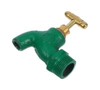 Robinet Mural Extérieur Vert 3/4 Pouce pour Jardin et Lavage | Cuivre et Fer, Réglage Simple du Débit, Usage Mural, Sortie D’eau Propre, pour Extérieur