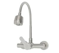 Robinet mural - Mitigeur monocommande rotatif à 360° - Robinet de cuisine mural avec 2 modes de sortie d'eau - Robinet froid et chaud en acier inoxydable - Pour cuisine, salle de bain, etc