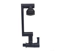 Robinet mural rotatif à 1080 degrés avec bec pivotant à 1080 degrés pour cuisine ou salle de bain, finition noire mate chromée, plastique, 20 x 10 x 4 cm, gain de place (noir)