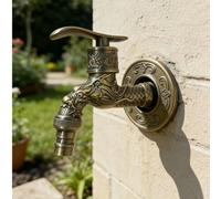 Robinet mural simple rétro européen - Matériau en acier inoxydable, convient pour évier de cuisine, machine à laver, jardin extérieur et accessoires de salle de bain Taille UniqueAcier inoxydable